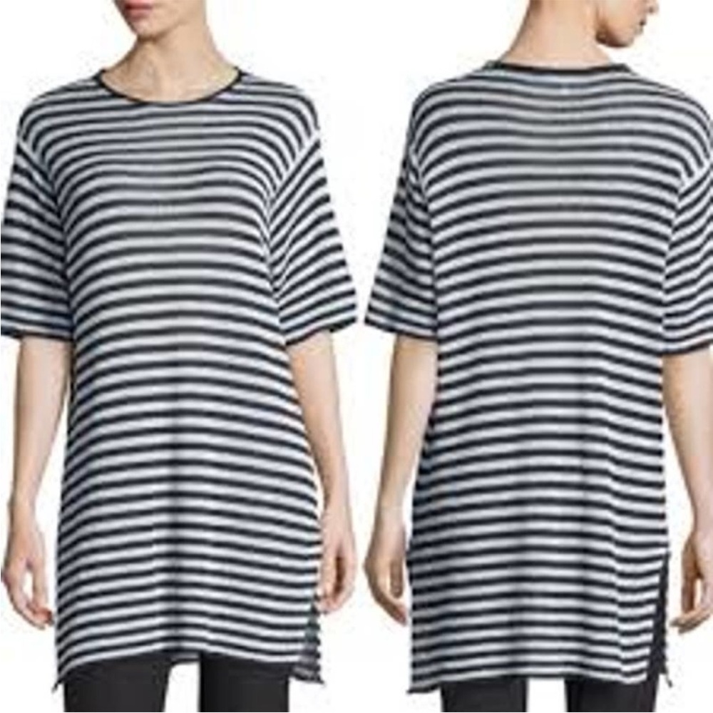 Eileen Fisher Organic Linen Stripe Knit Tunic 3X